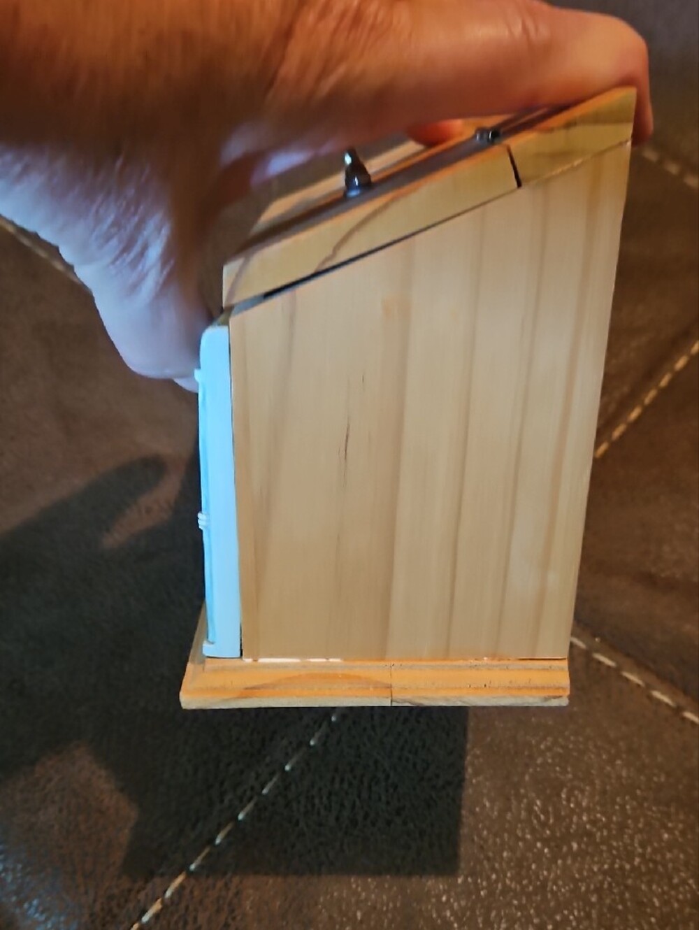 Wooden Recipe Box with Decorative Cottagcore Front in Cream and Natural Wood - Picture 6 of 13